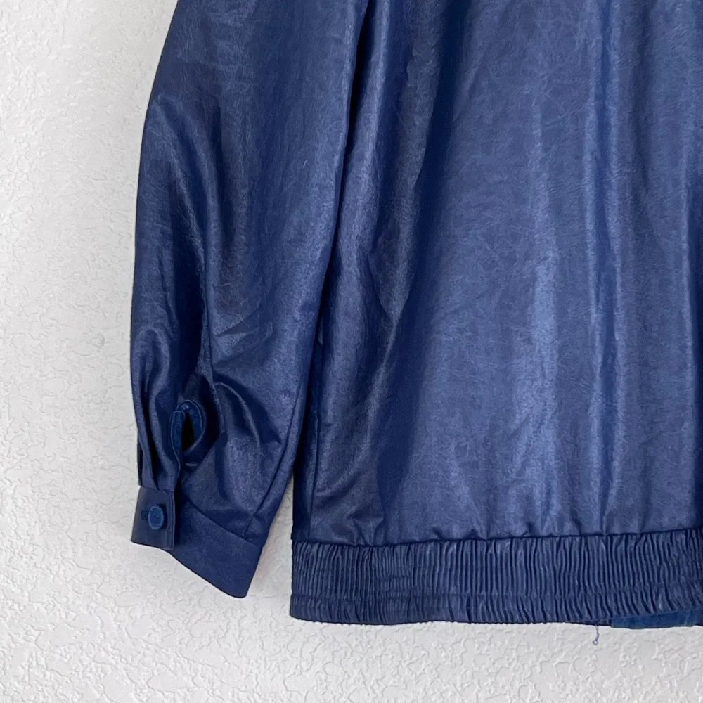 TJ | Vintage blue button front bomber lightweight jacket women’s sz extr…